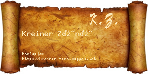 Kreiner Zénó névjegykártya